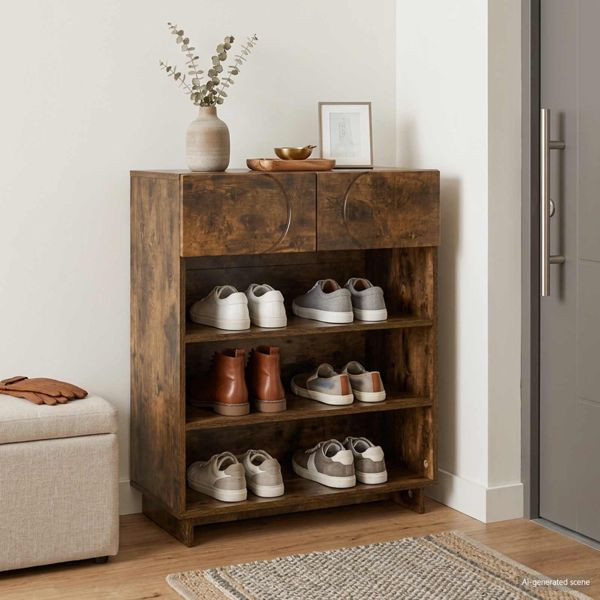vidaXL Schuhschrank 73 x 38 x 87,5 cm Holzwerkstoff Räuchereiche, 8011662