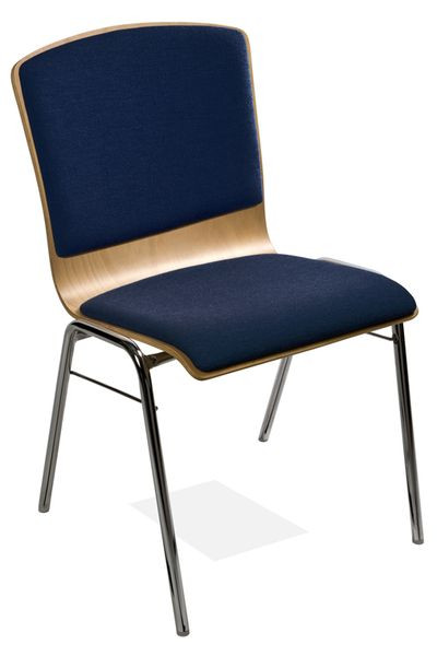 Kaiser-Sitzmöbel Stapelstuhl KS23-N3SRP2, Form: N3, Gestell: Rundrohr, Sitz- und Rückenpolsterung, VE: 6 Stück, KS23-N3SRP2