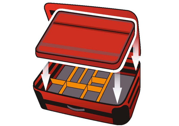 ultraMEDIC ultraVarioSet III für EM II ROT, Zur Aufnahme ultraAMPU III, SAN-7803-R