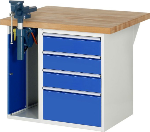 RAU Werkbank Serie 7000 - Modell 7510-2, B1000 x T900x H840 mm, Systemunterbau B1000 x T850 x H800 mm, 03-7510A2-109B4S.11