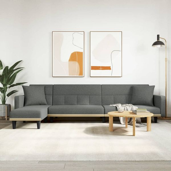 vidaXL Schlafsofa in L-Form Dunkelgrau 275x140x70 cm Stoff, 3157233