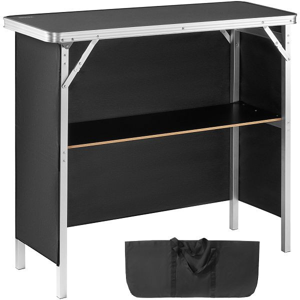 VEVOR Tragbare Messetheke, 975 x 385 x 870 mm, Rezeption mit Aufbewahrungsregal, Tragetasche, Schwarz, LSZST20ZDSZJN1VEHV0