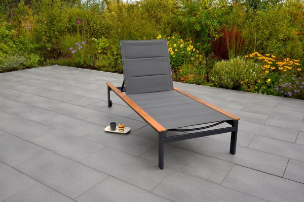 Merxx Paxos Liege, Alumiuniumgestell mit Textilbespannung und Akazienholz, 22016-309