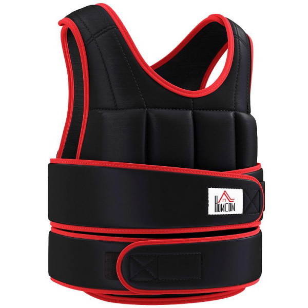 HOMCOM 20 kg Trainingsweste Gewichtsweste mit doppelten Gurten verstellbar Krafttraining Fitness, A93-042V02