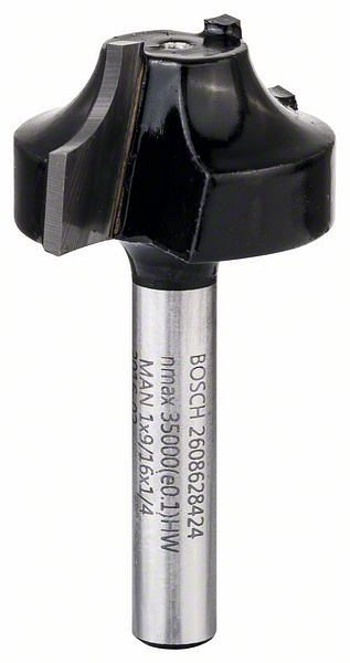 Bosch Kantenformfräser E, 1/4", R1 6,3 mm, D 25,4 mm, L 14 mm, G 46 mm, 2608628424