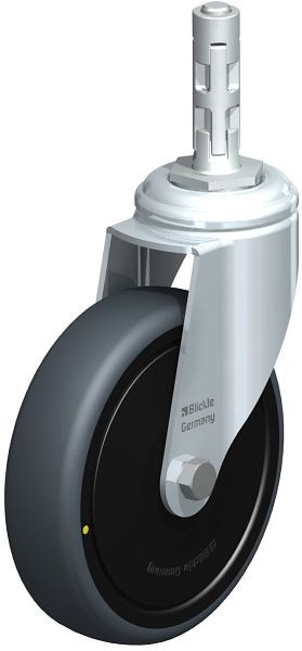 Blickle LKRA-TPA 126K-11-ELS-FK-E11 Apparate-Lenkrolle mit Expander, Thermoplastisches Gummi-Elastomer, Grau, 747463