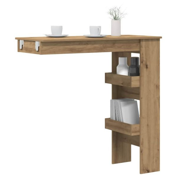 vidaXL Wand-Bartisch Artisan-Eiche 102x45x103,5 cm Holzwerkstoff, 856861