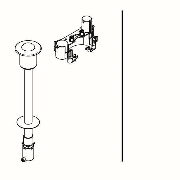 KWC Betätigung, für WC-Spülkasten, pneumatisch gesteuert, Hinterwandmontage, Einmengen-Spülung, für Wandstärken von 60-270 mm, 3600005033