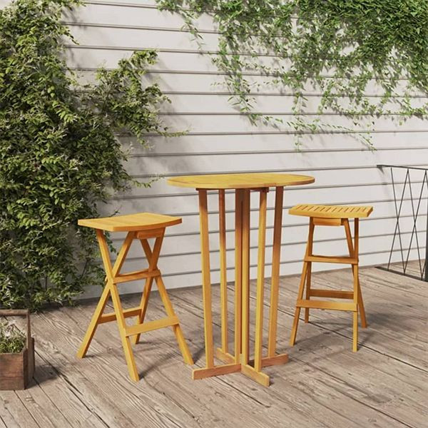 vidaXL Bartisch Klappbar 90x65x105 cm Massivholz Teak, 319149