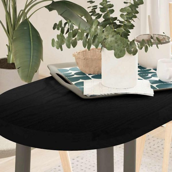 vidaXL Tischplatte Dunkelbraun 80x40x4 cm Massivholz Eiche Oval, 4009081