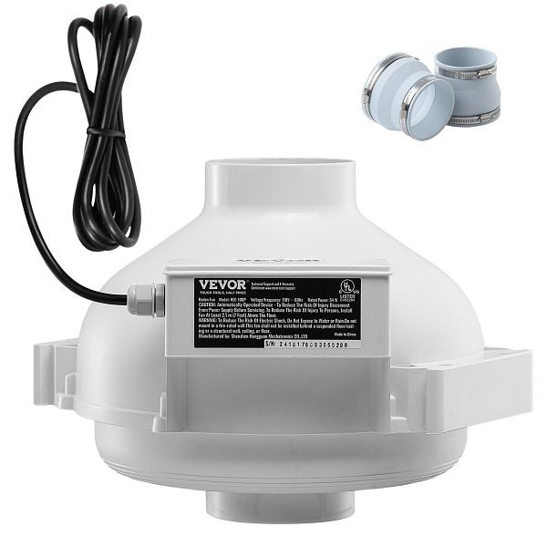 VEVOR 98-114mm Radonminderungs-Lüftersystem 260CFM Inline-Kanal wasserdicht, DFSDJ4INCH26WNZBVV2