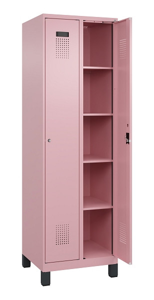 C+P Wäsche-Spind Evolo PLUS, mit Füßen, 2 Abteile, 1950x600x500mm, 3015/3015, Verschluss Zylinderschloss, Ablageböden 8, 049010-20B S10051