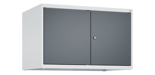 C+P Schrankaufsatz Classic PLUS, C Aufsatzschrank Classic PLUS, 2 Abteile, 500x800x500mm, 7035/7016, Zylinderschloss, 080092-22 S10023