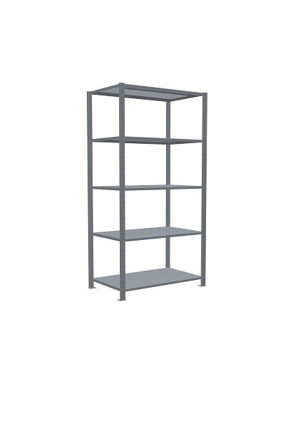 Schulte Grundregal, Steckregal MULTIplus250, 2000 x 1000 x 600 mm, 5 Fachböden, Kreuzstrebe, verzinkt, 12960