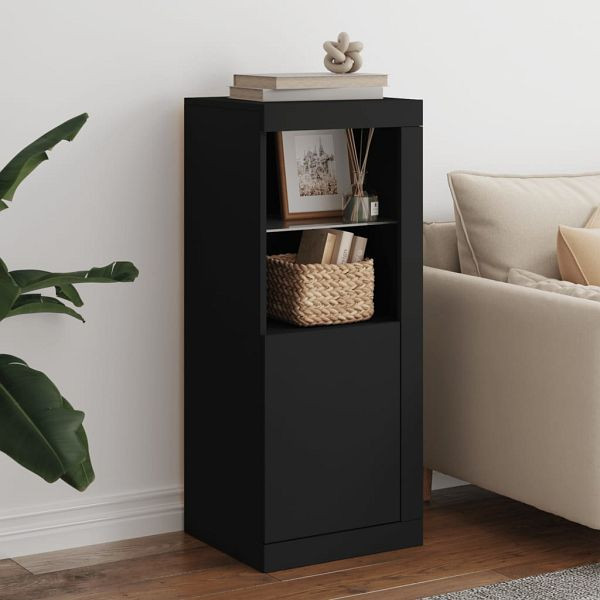 vidaXL Sideboard mit LED-Leuchten Schwarz 41x37x100 cm, 836645