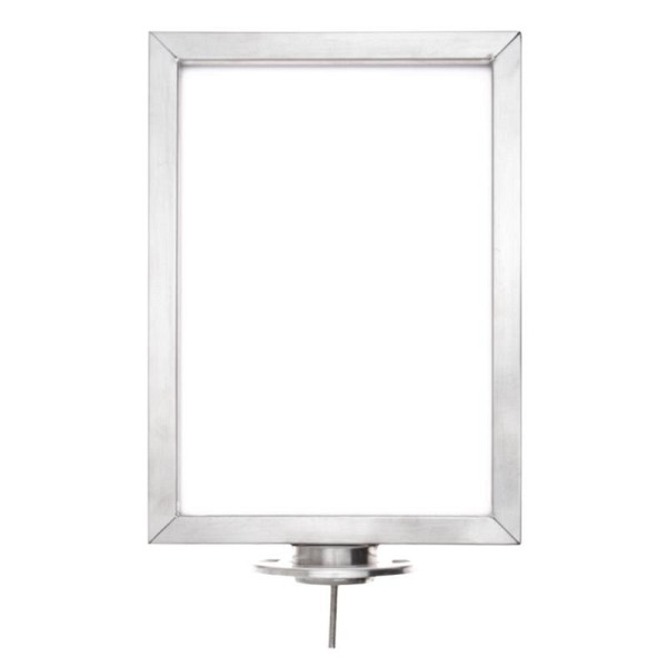 ALLPAX STOPPO Info-Tafel, hoch, für Pfosten mit Kordeln, A4, silber matt, 10002117;605