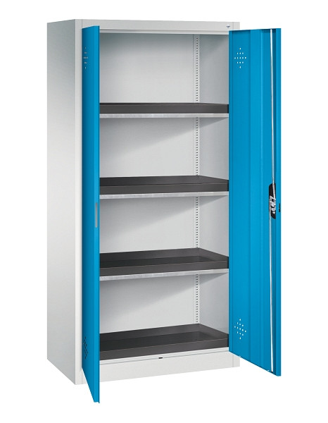 C+P Umweltschrank Acurado, H1950xB930xT500mm, 7035/5012, Zylinderschloss, 8921-316 S10132