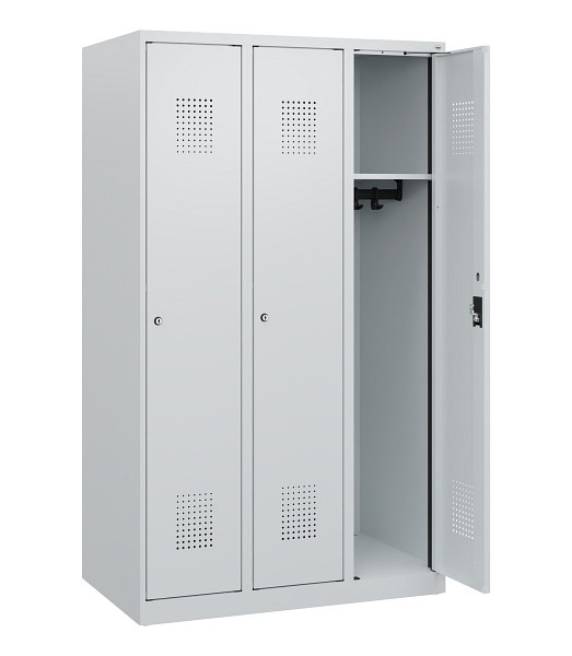 C+P Spind Evolo PLUS, 3 Abteile, 1530x900x500mm, 7035/7035, Zylinderschloss, 0490005-30 S10040