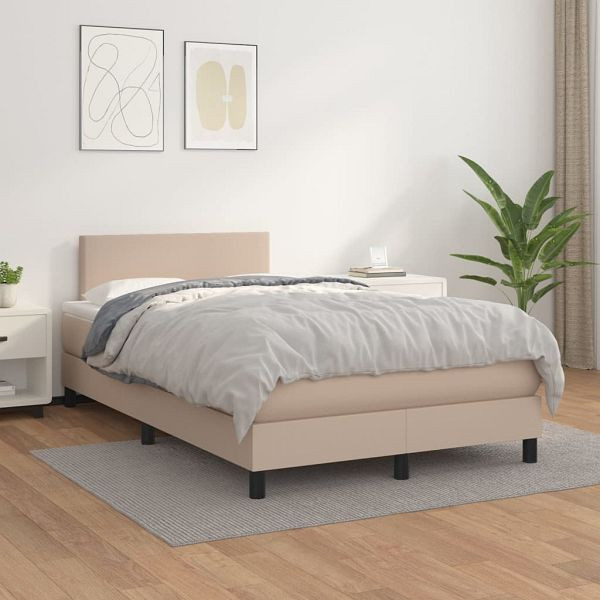 vidaXL Boxspringbett Matratze Cappuccino-Braun 120x200cm Kunstleder, 3140998