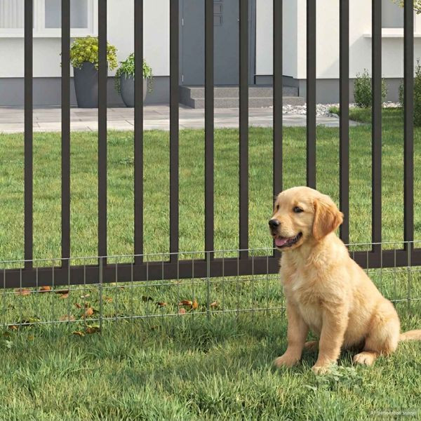 vidaXL Gartenzaun mit Pfählen 48-teilig 35 x 30 cm Mesh Verzinkter Stahl, 42042954