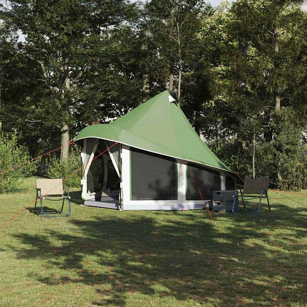 vidaXL Familien-Tipi-Zelt mit Dach Grün 404 x 370 x 270 cm, 42000963