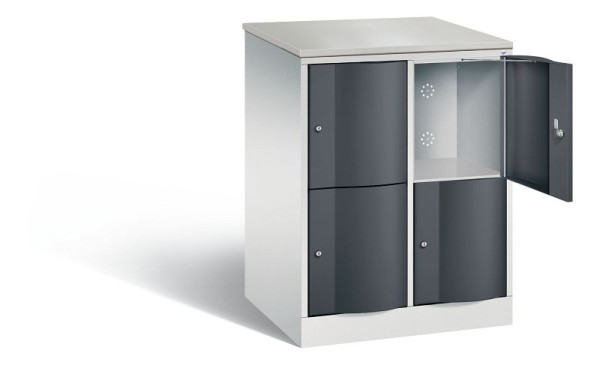 C+P XL-Schließfachschrank Resisto, H1077xB772xT640mm, Farbe: Lichtgrau / Schwarzgrau, 8472-273 S10056