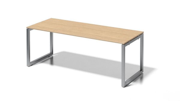 Bisley Cito Schreibtisch, 730 mm höhenfixes O-Gestell, H 19 x B 2000 x T 800 mm, ahorn/silber, DOF2008MP355