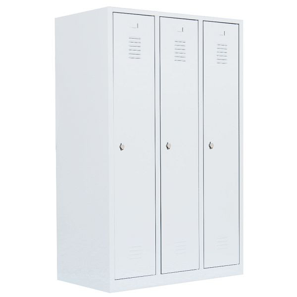 Lüllmann Stahl-Kleiderschrank / Garderobenschrank, 1800 x 1185 x 500 mm, signalweiß, 515137