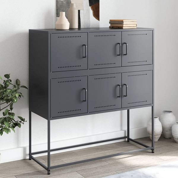vidaXL Sideboard Anthrazit 100,5x39x107 cm Kaltgewalzter Stahl, 846598
