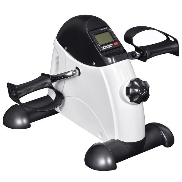 HOMCOM Mini Heimtrainer Fitnessbike Pedaltrainer mit LED Display 5 Modelle Arm und Beintrainer Fitnessgerät, B1-0178