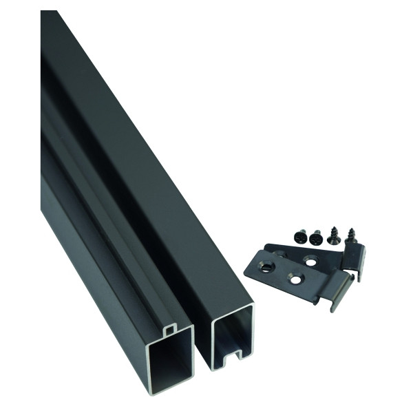 T&J SKÄR-Serie BPC-Steckzaunsystem, SET Start- & Abschlussleiste, 20 x 40 x 1790 mm, Aluminium ANTHRAZIT, 44883