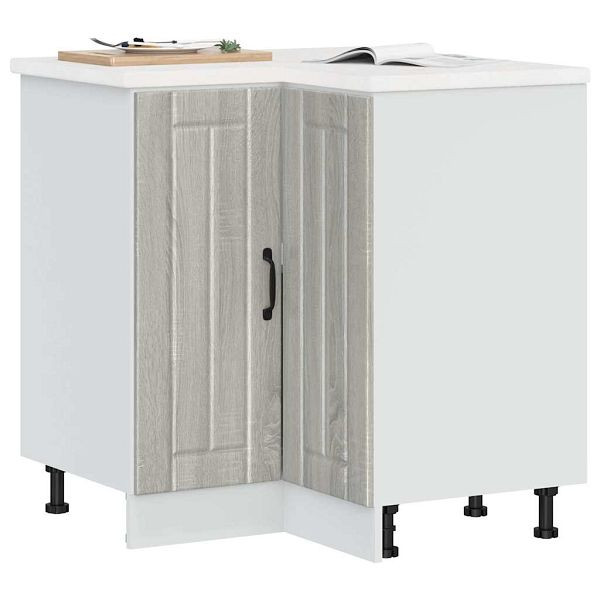 vidaXL Küchen-Eckunterschrank Lucca Grau Sonoma Holzwerkstoff, 853753