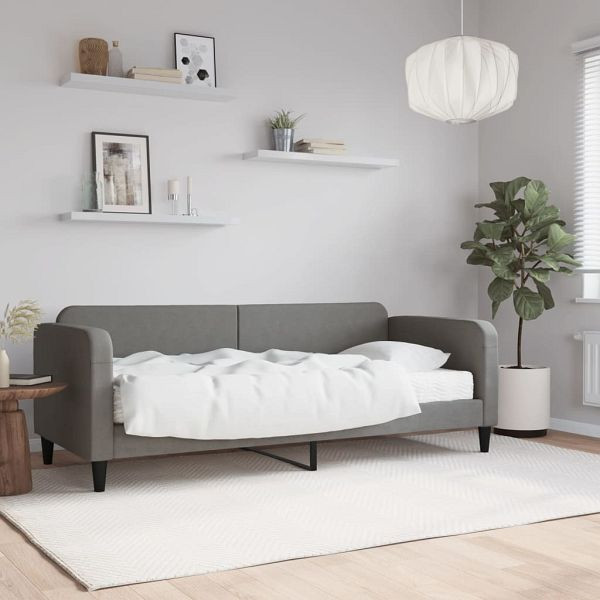 vidaXL Tagesbett mit Matratze Dunkelgrau 80x200 cm Stoff, 3196794