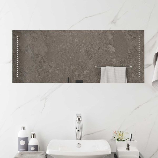 vidaXL LED-Badezimmerspiegel Transparent 100 x 40 cm Gehärtetes Glas, 42045784
