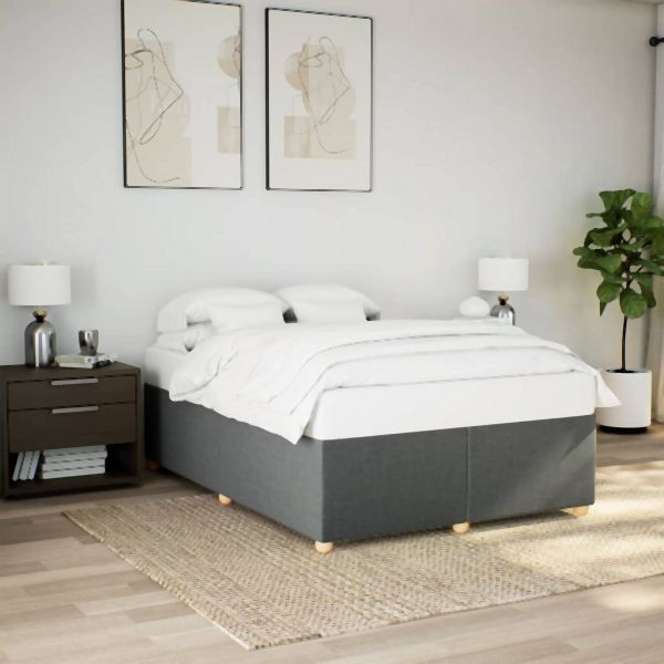 vidaXL Bettgestell ohne Matratze Dunkelgrau 160x200 cm Stoff, 3284744