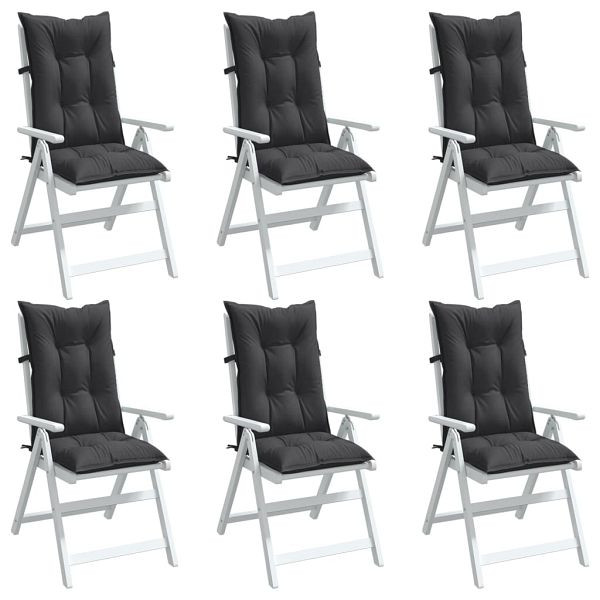 vidaXL Hochlehner-Auflagen 6 Stück Melange Anthrazit 120x50x7 cm Stoff, 4002345