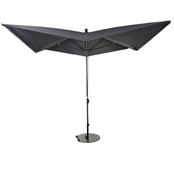 Mendler Luxus-Sonnenschirm HWC-A37, Marktschirm Gartenschirm, 3x3m (Ø4,24m) Polyester/Alu 10kg, anthrazit ohne Ständer, 59345