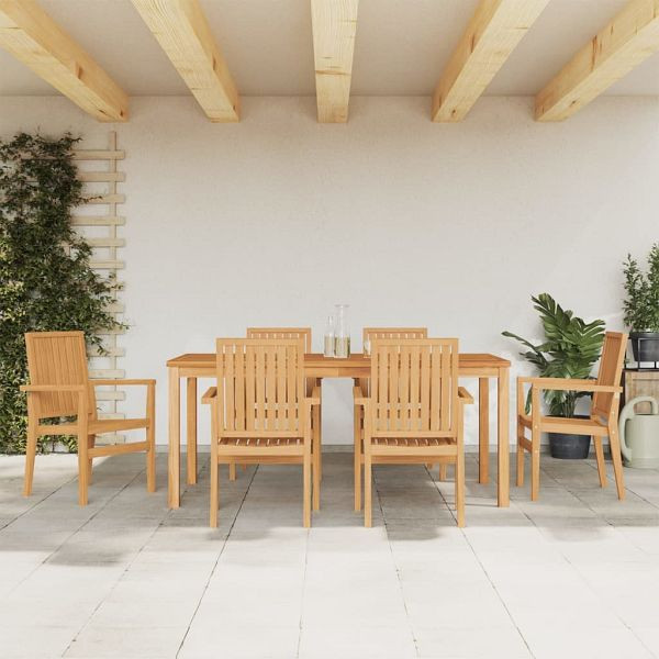 vidaXL 7-teilig Garten-Essgruppe Massivholz Teak, 3157920