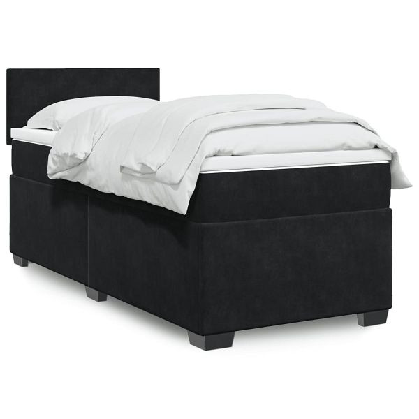 vidaXL Boxspringbett mit Matratze Schwarz 90x190 cm Samt, 3286182
