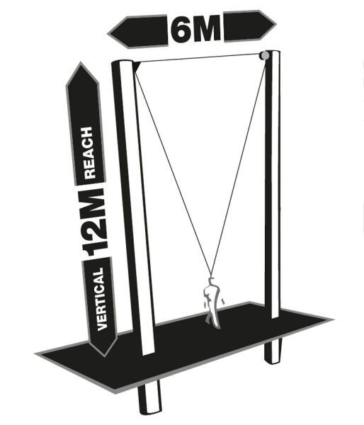 Kratos T-LINE, Höhensicherungsgerät mit doppeltem Sicherheitsseil aus Edelstahl, Länge 12 m, FA6003912WS