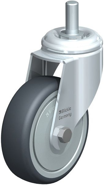 Blickle LKRA-TPA 101K-FK-GS12 Apparate-Lenkrolle mit Gewindestift, Thermoplastisches Gummi-Elastomer, Grau, 628743