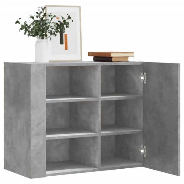 vidaXL Wandregal Betongrau 75x35x60 cm Holzwerkstoff, 848426