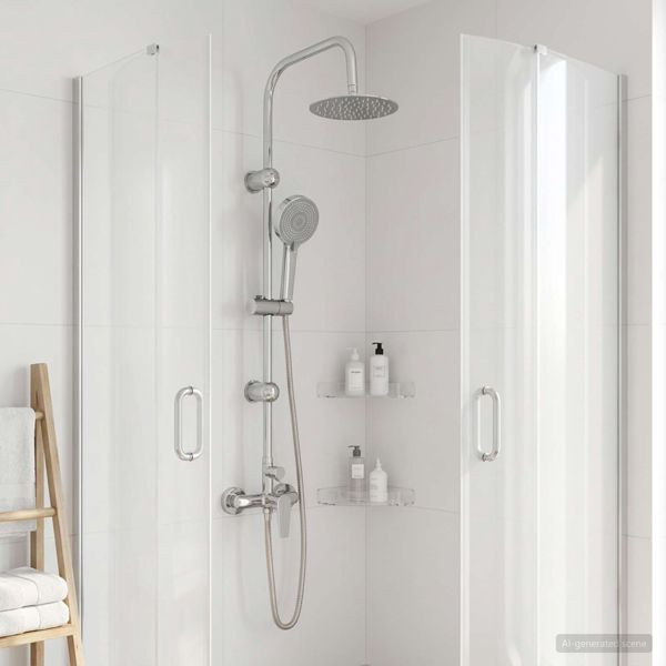 vidaXL Duschsystem Chrom Edelstahl 21 x 48 x 112 cm, 42053766