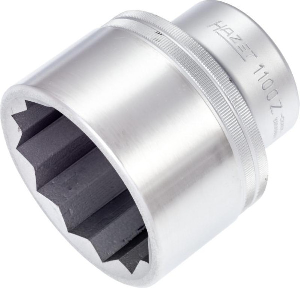 Hazet Steckschlüsseleinsatz, Doppelsechskant, Vierkant hohl 25 mm (1 Zoll), Außen-Doppel-Sechskant Profil, 65 mm, 1100Z-65