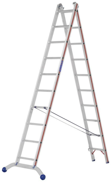 HYMER Mehrzweckleiter, zweiteilig, 2x10 Sprossen, Länge eingefahren 2,95 m / ausgefahren 4,91 m, 604520