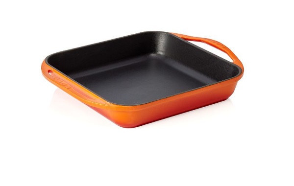 WAS Pfanne Emailliert, angegossenen Seitengriffen, Materialstärke: Boden 3,5 mm, Rand 3,5 mm, orange, 364301026