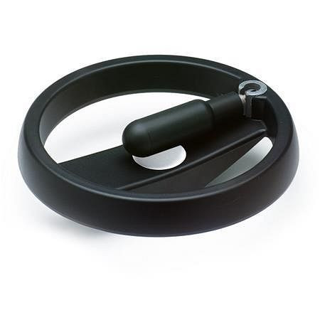 Ganter Umleggriff-Handräder, Kunststoff, Buchse / Umlegmechanik Edelstahl (GN 522.6-100-K10-R), VE: 5 Stück, 522.6-100-K10-R