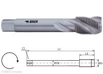 BAER HSSE Maschinengewindebohrer - 35° RSP - G 1/8 x 28 - DIN 5156, 130601001