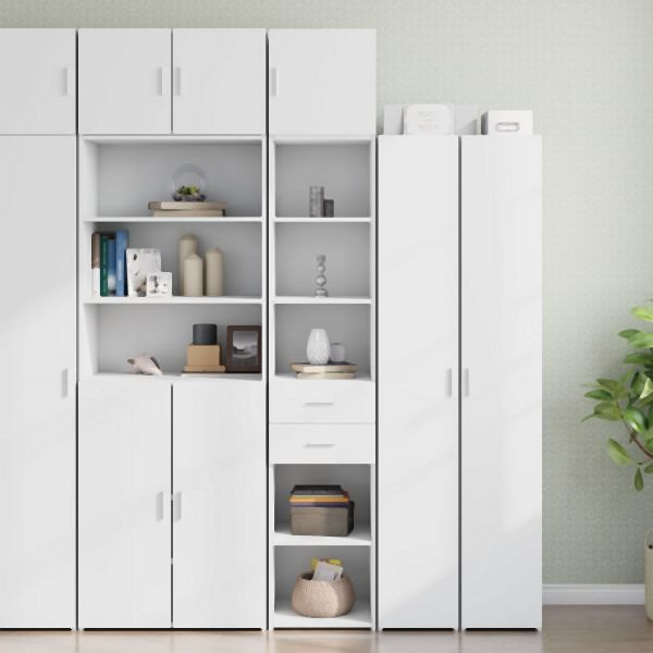vidaXL Hochschrank Schmal Weiß 40x42,5x225 cm Holzwerkstoff, 3281280