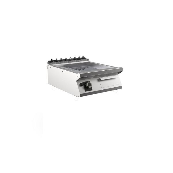 Mareno M1-900 Gasgrillplatte mit 2/3 glatter und 1/3 gerippter Chromplatte, 60cm, 600(B)x920(T)x250(H)mm, FT96GMCT, 191.214